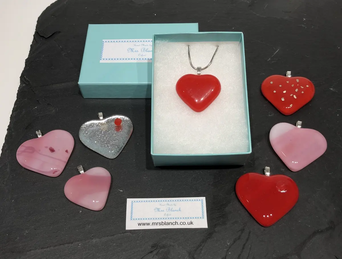 Heart Pendants. Larger ones are approximately 3.5cm x 3.1 cm, smaller ones are approximately 2.7cm x 2.4cm. Large ones £25.00. Small ones £20.00.
