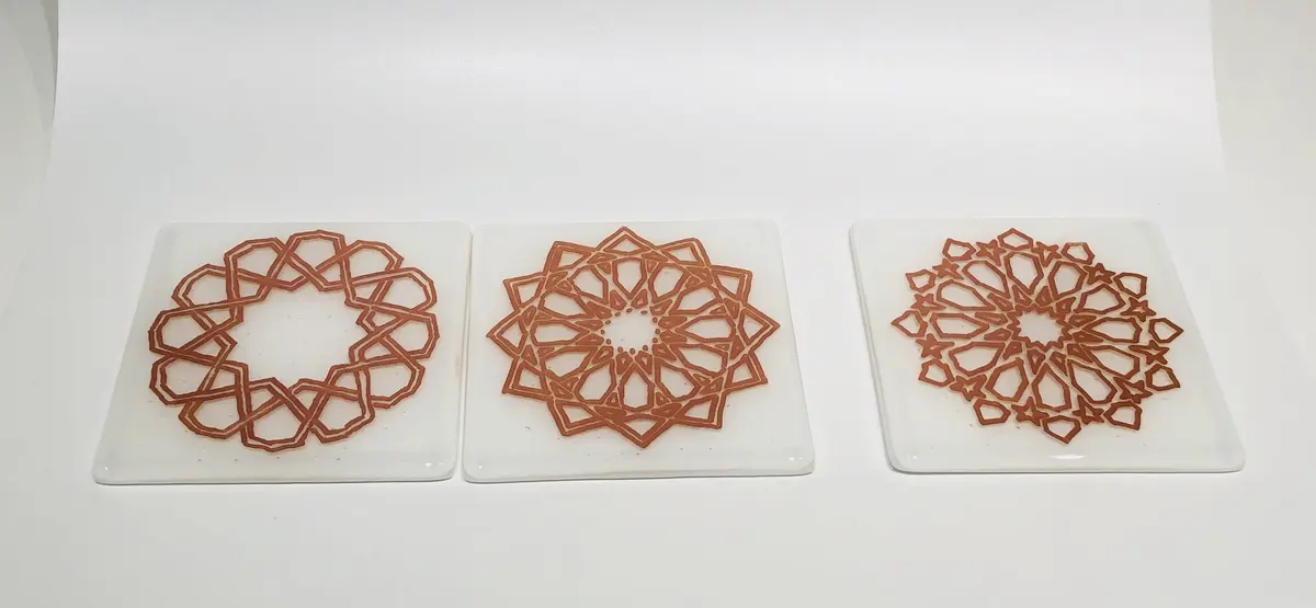 Rose gold on white coasters approx 10cm x 10cm £10 each