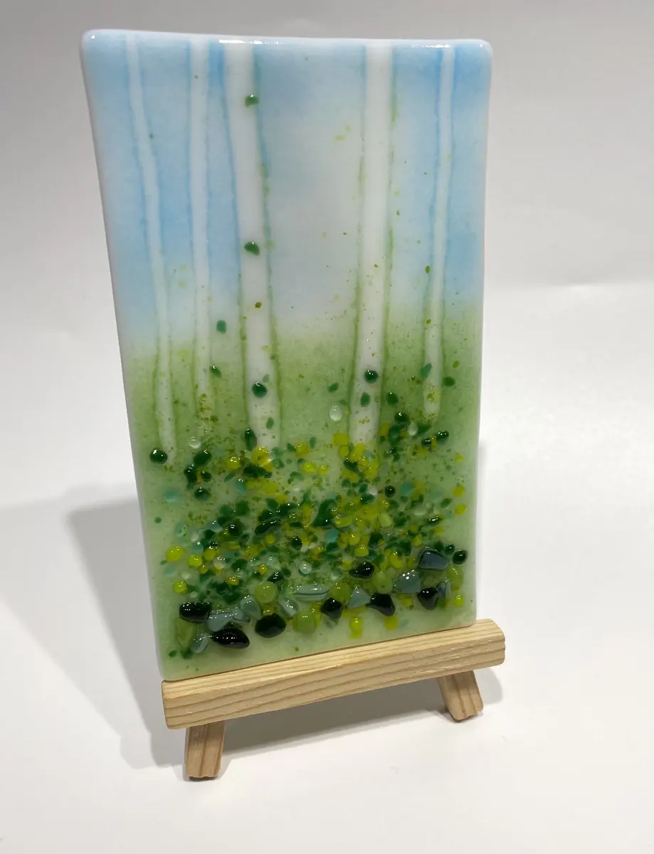 Mini easel picture - woodlands. Approx 7.5cm x 12.5cm. £25.00.