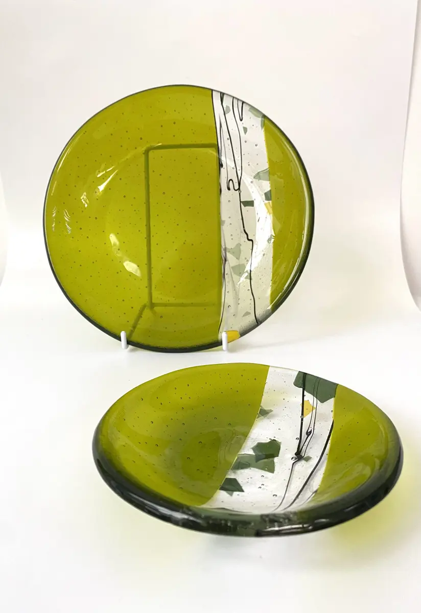 Lemon and Lime bowl approx 21cm diameter £50. Small Lemon and Lime bowl approx 13cm diameter x 3cm £35