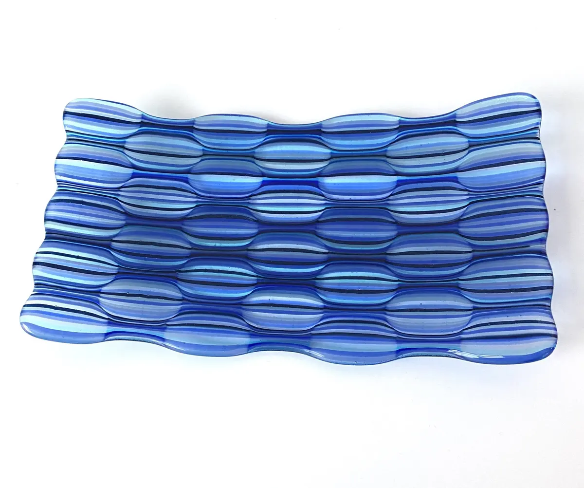 Blue Lensing Platter approx 14cm x 26 cm £120.00