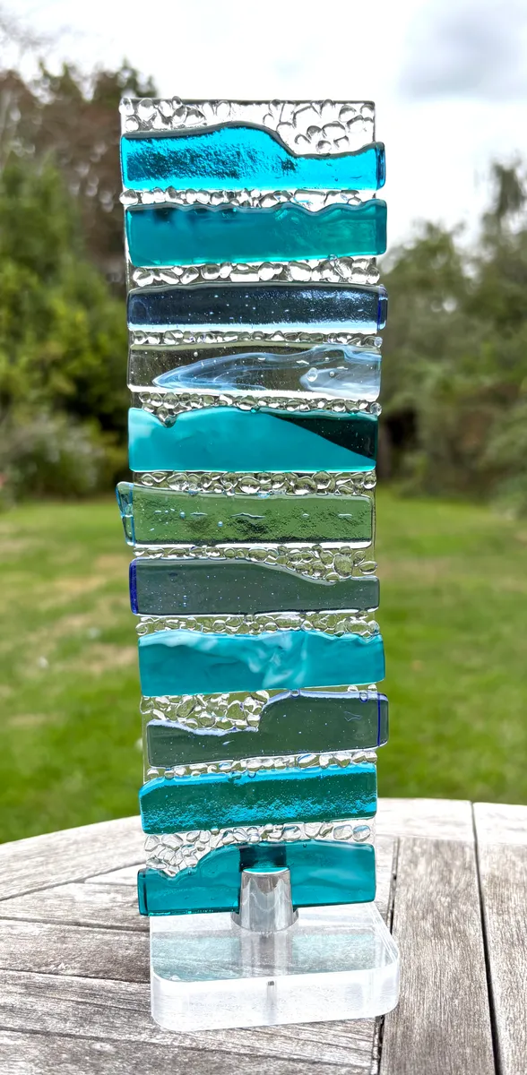 Glass panel - The Sea - £50.00 on an acrylic stand